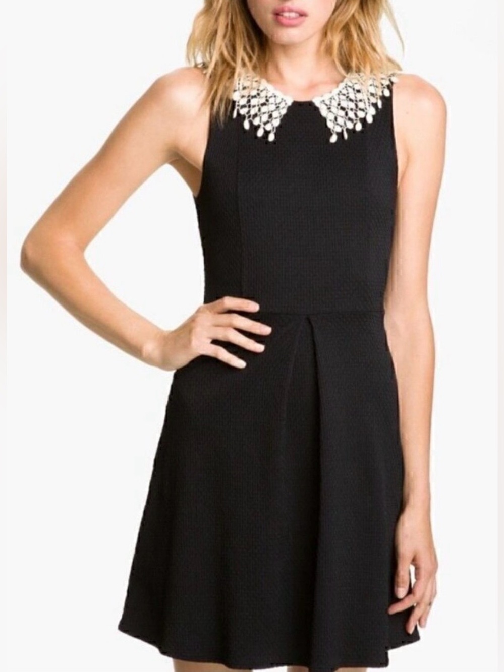 Free People Dress with Crochet Collar